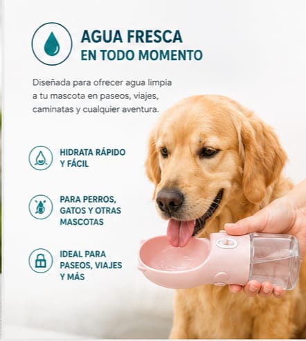 Botella Bebedero portátil para Mascotas