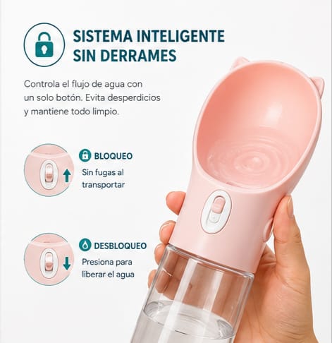 Botella Bebedero portátil para Mascotas