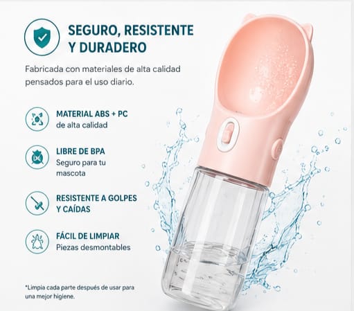 Botella Bebedero portátil para Mascotas