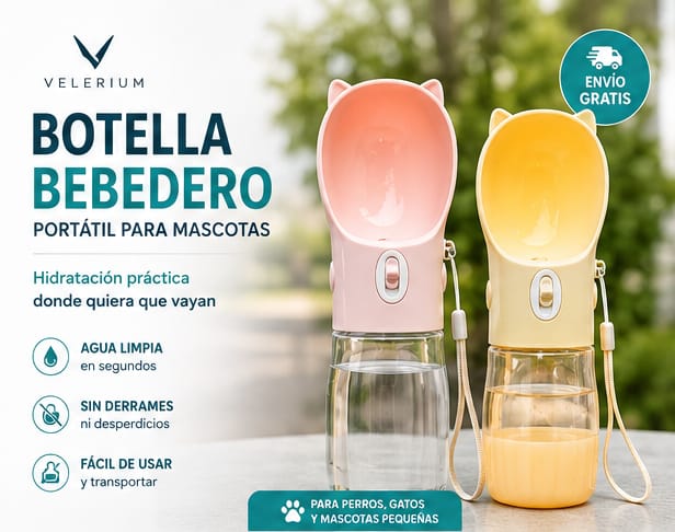 Botella Bebedero portátil para Mascotas